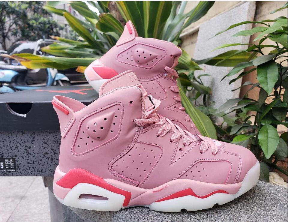 Women Air Jordan 6 Tinker Pink Red White Shoes - Click Image to Close